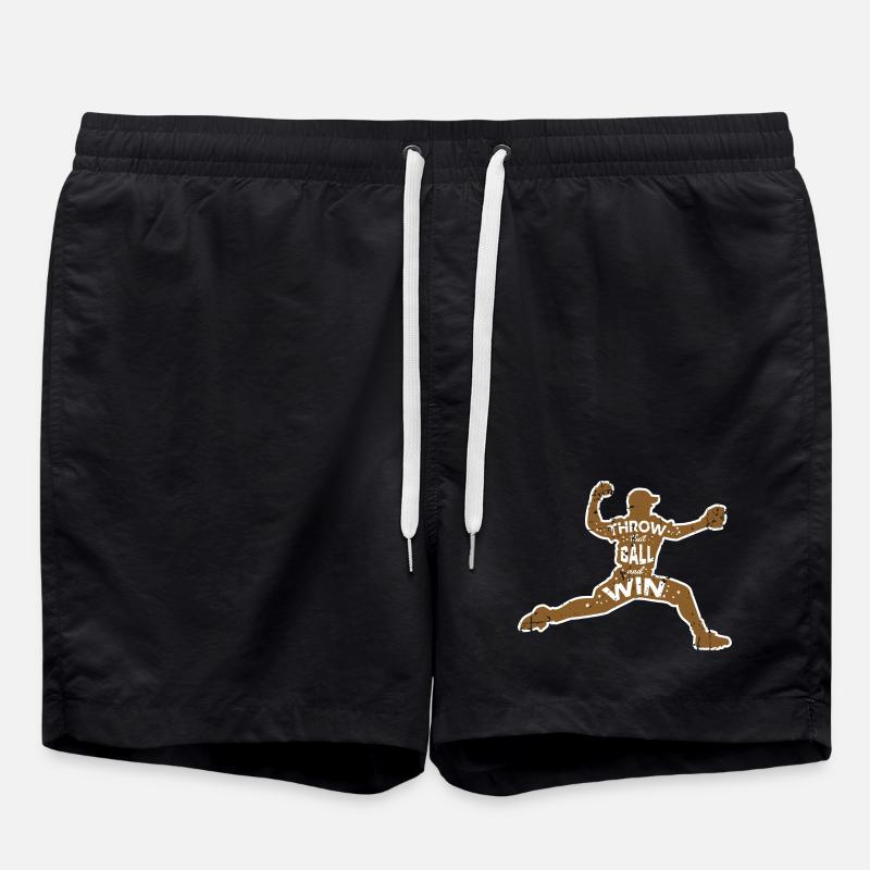 Baseball Wurf - Badeshorts - Schwarz