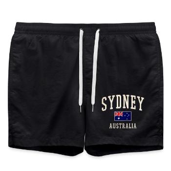 Sydney Australie Vintage - Short de bain - noir - Devant - AI Model Male 185 light (185cm)