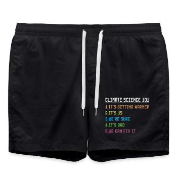 Science March Earth Day Climate Change Scientists - Swim Trunks - black - Front - AI Model Male 185 light (185cm)