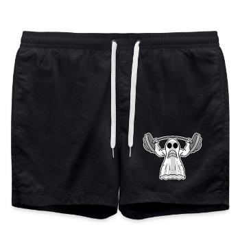 Soulever du poids - Motif fantôme - Short de bain - noir - Devant - AI Model Male 185 light (185cm)