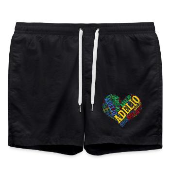 Adelio t-shirt t-shirt nuage de mots idée cadeau - Short de bain - noir - Devant - AI Model Male 185 light (185cm)