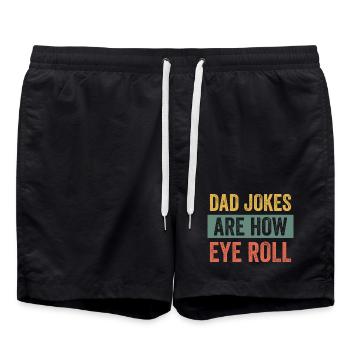 Humorous design for dad with giant eye - Swim Trunks - black - Front - AI Model Male 185 light (185cm)