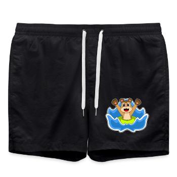 Erdmännchen Schwimmen Schwimmring Sommer - Badeshorts - Schwarz - Vorne - AI Model Male 185 light (185cm)