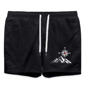 La montagne blanche et la rose des vents - Short de bain - noir - Devant - AI Model Male 185 light (185cm)