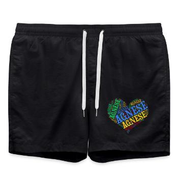 t-shirt Agnese mot nuage coeur idée cadeau - Short de bain - noir - Devant - AI Model Male 185 light (185cm)