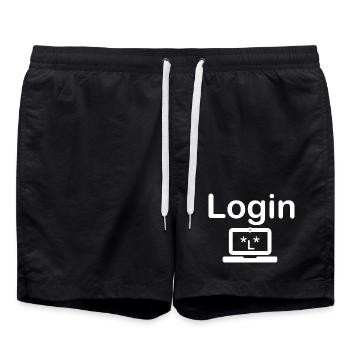 Login Computer Design - Badeshorts - Schwarz - Vorne - AI Model Male 185 light (185cm)