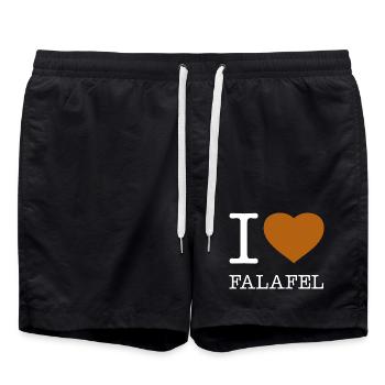 J’ADORE LES FALAFELS - Short de bain - noir - Devant - AI Model Male 185 light (185cm)