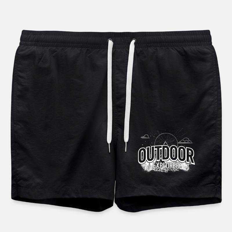 Outdoor Explorer Emblem - Swim Trunks - black