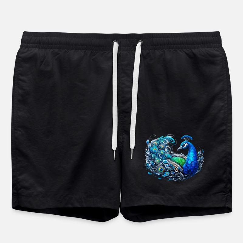 Pfau - Badeshorts - Schwarz