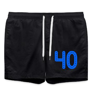 40. 40 ANS. 40e ANNIVERSAIRE. ANNIVERSAIRE 40 ANS. - Short de bain - noir - Devant - AI Model Male 185 light (185cm)