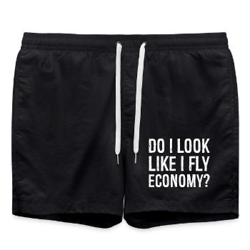 do I look like I fly economy - Swim Trunks - black - Front - AI Model Male 185 light (185cm)