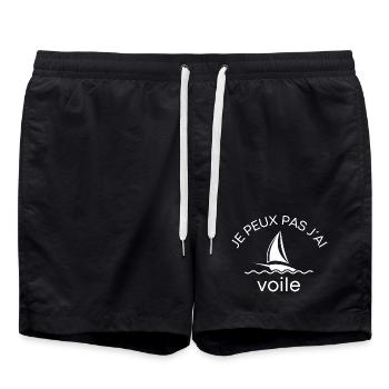 I can't I sailed - Swim Trunks - black - Front - AI Model Male 185 light (185cm)