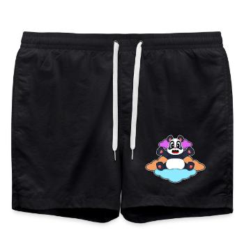 Panda Clouds - Swim Trunks - black - Front - AI Model Male 185 light (185cm)