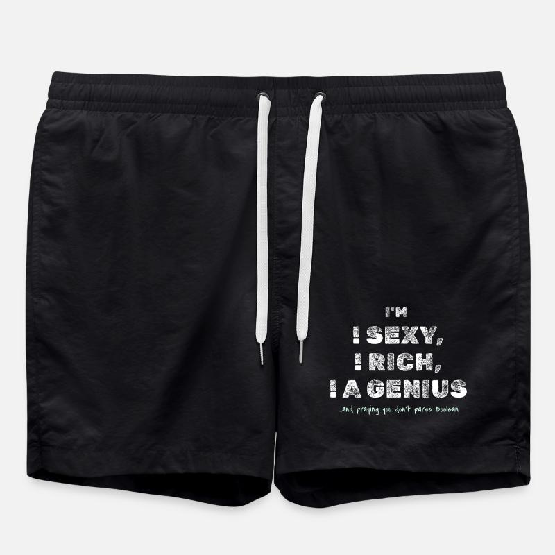 Boolean Joke – Funny Dev Tee - Swim Trunks - black