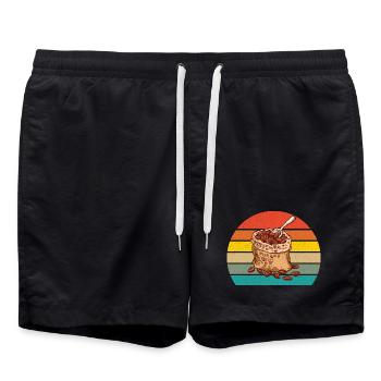 Coffee Vintage - Badeshorts - Schwarz - Vorne - AI Model Male 185 light (185cm)