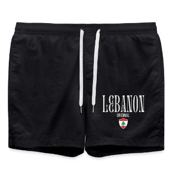 Ursprünglich aus dem Libanon, geboren im Libanon - Badeshorts - Schwarz - Vorne - AI Model Male 185 light (185cm)