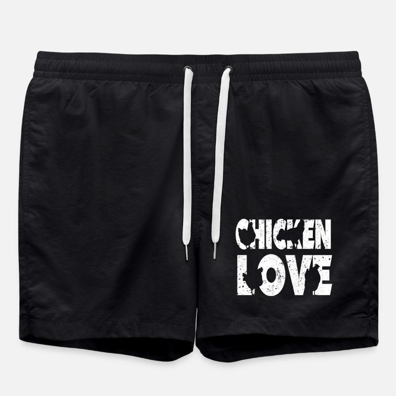 Chicken Love Graffiti Design - Badeshorts - Schwarz
