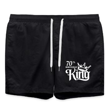 Roi du 70e anniversaire - Short de bain - noir - Devant - AI Model Male 185 light (185cm)