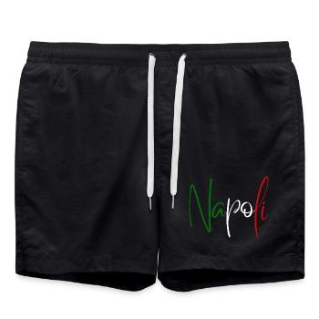 J’adore Naples, un design minimaliste élégant - Short de bain - noir - Devant - AI Model Male 185 light (185cm)