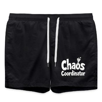 Coordinateur du Chaos - Drôle de dicton - Short de bain - noir - Devant - AI Model Male 185 light (185cm)