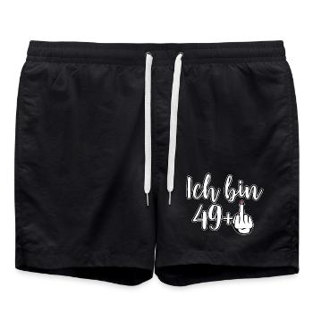 J’ai 49+ Majeur - Anniversaire - Short de bain - noir - Devant - AI Model Male 185 light (185cm)