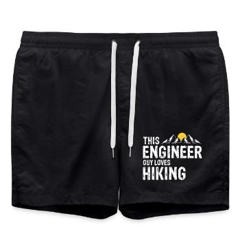 Engineer Who Hikes Proud Trail Trekker Outdoor Fan - Badeshorts - Schwarz - Vorne - AI Model Male 185 light (185cm)
