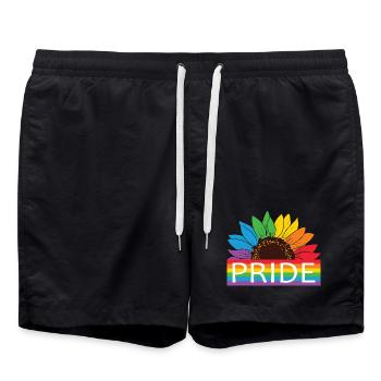 Pride Sonnenblume Rainbow - Badeshorts - Schwarz - Vorne - AI Model Male 185 light (185cm)