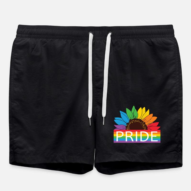 Fierté Tournesol Arc-en-ciel - Short de bain - noir