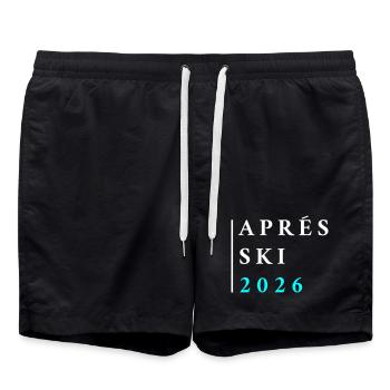 Apres Ski 2026 - Badeshorts - Schwarz - Vorne - AI Model Male 185 light (185cm)