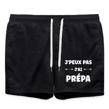J'ai Prépa: Excuse Étudiante - Short de bain - noir - Devant - AI Model Male 185 light (185cm)