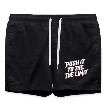 Push it to the Limit. Motivational Sport Gym - Swim Trunks - black - Front - AI Model Male 185 light (185cm)