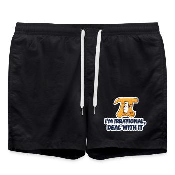 Irrationalität Spruch Mathematik - Badeshorts - Schwarz - Vorne - AI Model Male 185 light (185cm)