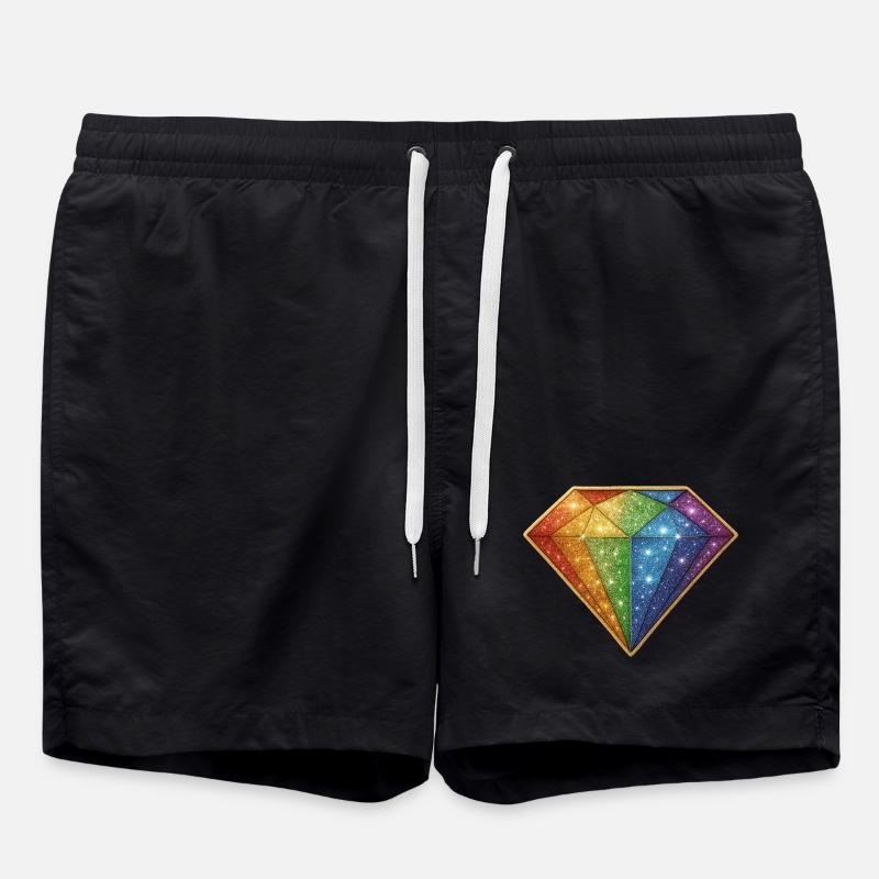 Diamant scintillant arc-en-ciel - Short de bain - noir