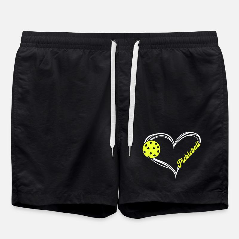 Emblème du cœur de pickleball - Short de bain - noir