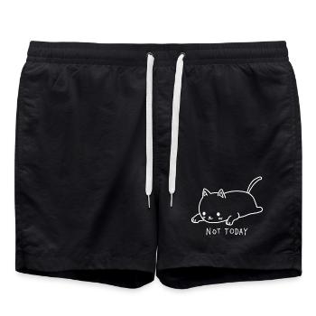 Chat Pas aujourd’hui, je n’en ai pas envie - Short de bain - noir - Devant - AI Model Male 185 light (185cm)