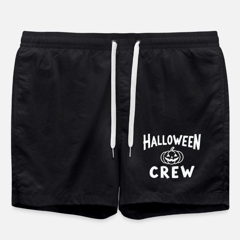 Halloween Crew Pumpkin Head Troop - Swim Trunks - black