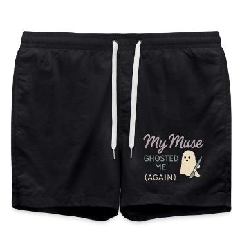 Creative Mindset, Artist Humor, More Chaos - Swim Trunks - black - Front - AI Model Male 185 light (185cm)