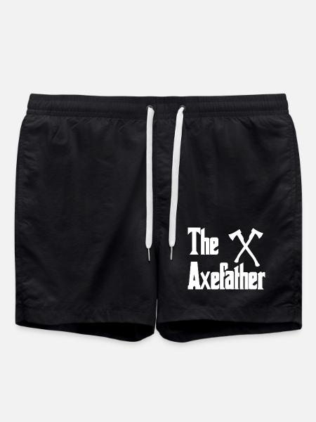 Axefather cross logo with axes - Swim Trunks - black