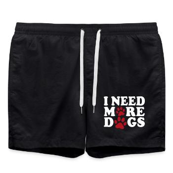 I Need More Dogs Dog Love Paws - Swim Trunks - black - Front - AI Model Male 185 light (185cm)