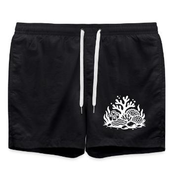 Coral Reef Ocean Coral Icon - Swim Trunks - black - Front - AI Model Male 185 light (185cm)