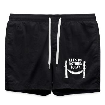 Ne faisons rien aujourd’hui Relaxation au hamac - Short de bain - noir - Devant - AI Model Male 185 light (185cm)