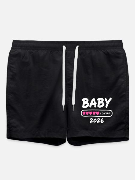 Baby Loading 2026 Pregnancy Parents - Swim Trunks - black