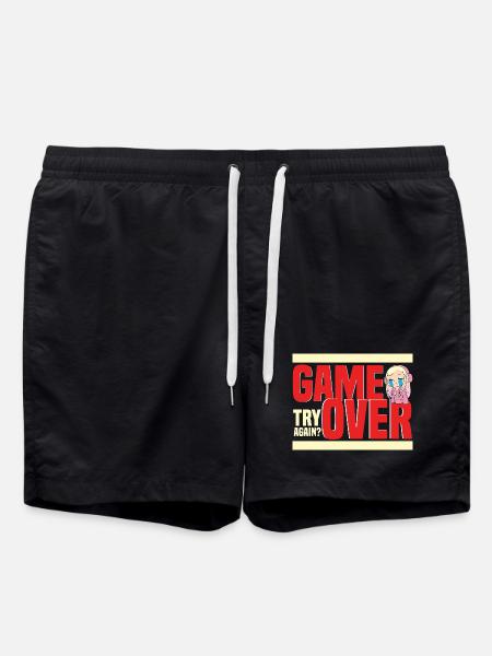 Game Over Retro Humor Again? - Swim Trunks - black