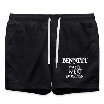 Retter Bennett - Badeshorts - Schwarz - Vorne - AI Model Male 185 light (185cm)
