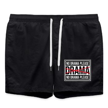 No Drama Please Rest Relaxation Relax Chill Fun - Swim Trunks - black - Front - AI Model Male 185 light (185cm)