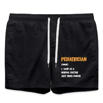 Pediatrician with extra style - Swim Trunks - black - Front - AI Model Male 185 light (185cm)