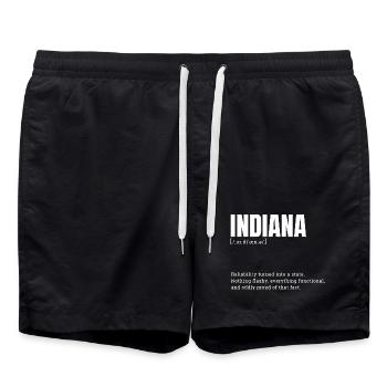 Indiana State Pride Retro-Logo - Badeshorts - Schwarz - Vorne - AI Model Male 185 light (185cm)
