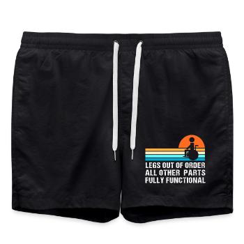 Rollstuhl - Badeshorts - Schwarz - Vorne - AI Model Male 185 light (185cm)