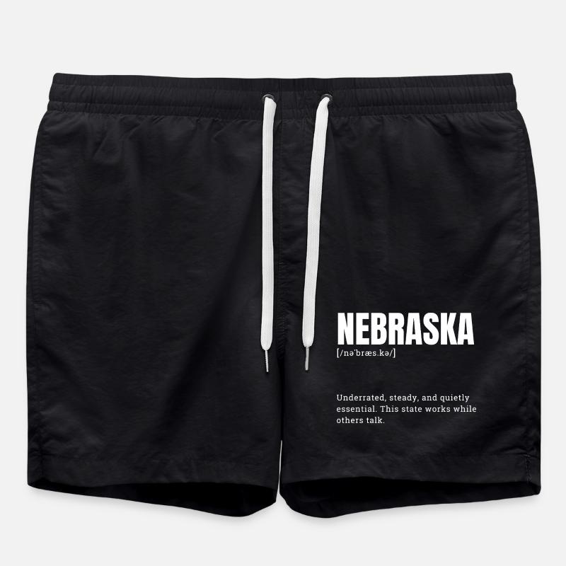 Nebraska Bold Typo Emblem - Badeshorts - Schwarz