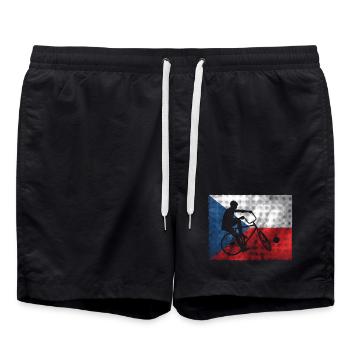 Radball, Cycleball, Hallenradsport, Tschechien - Badeshorts - Schwarz - Vorne - AI Model Male 185 light (185cm)